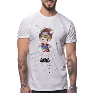 Painted T-shirt ‘BOY WITH VIOLETS’