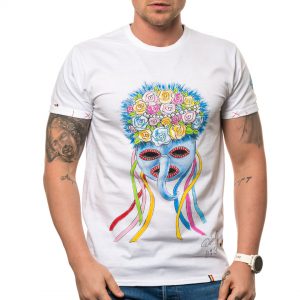 Painted T-shirt ‘TRADITIONAL MASK DOBROGEA 1’