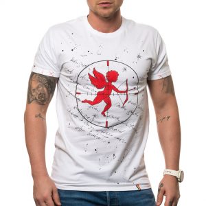 Printed T-shirt “RIDDLED WITH BULLETS”