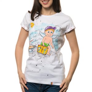 Painted T-shirt “CUPID IS ON VACATION”