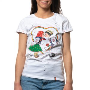 Painted T-shirt “I KISS YOU ON V-DAY”