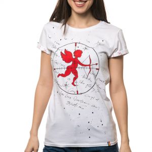 Painted T-shirt “RIDDLED WITH BULLETS”