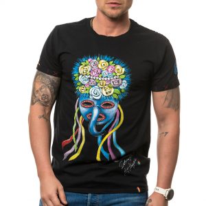 Painted T-shirt ‘TRADITIONAL MASK DOBROGEA 1’