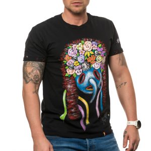 Painted T-shirt ‘TRADITIONAL MASK DOBROGEA 2’