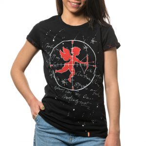 Painted T-shirt “RIDDLED WITH BULLETS”
