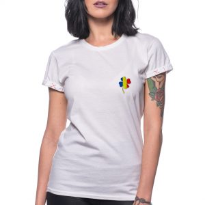 Embroidered T-shirt ‘TRICOLOURED CLOVER’