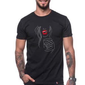 Embroidered T-shirt “DEAR ALCOHOL”