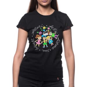 Painted T-shirt”FLOWERS GIRLS MOVIES AND BOYS”
