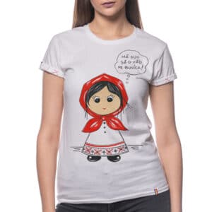 Painted T-shirt “LITTLE RED RIDING HOOD”